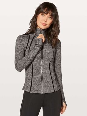 EUC- lululemon Define Special Edition Jacket Wing Mesh Heathered Black Size 6